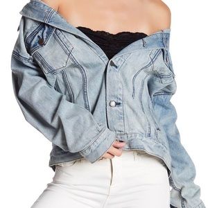 Free People - oversized distressed jean jacket